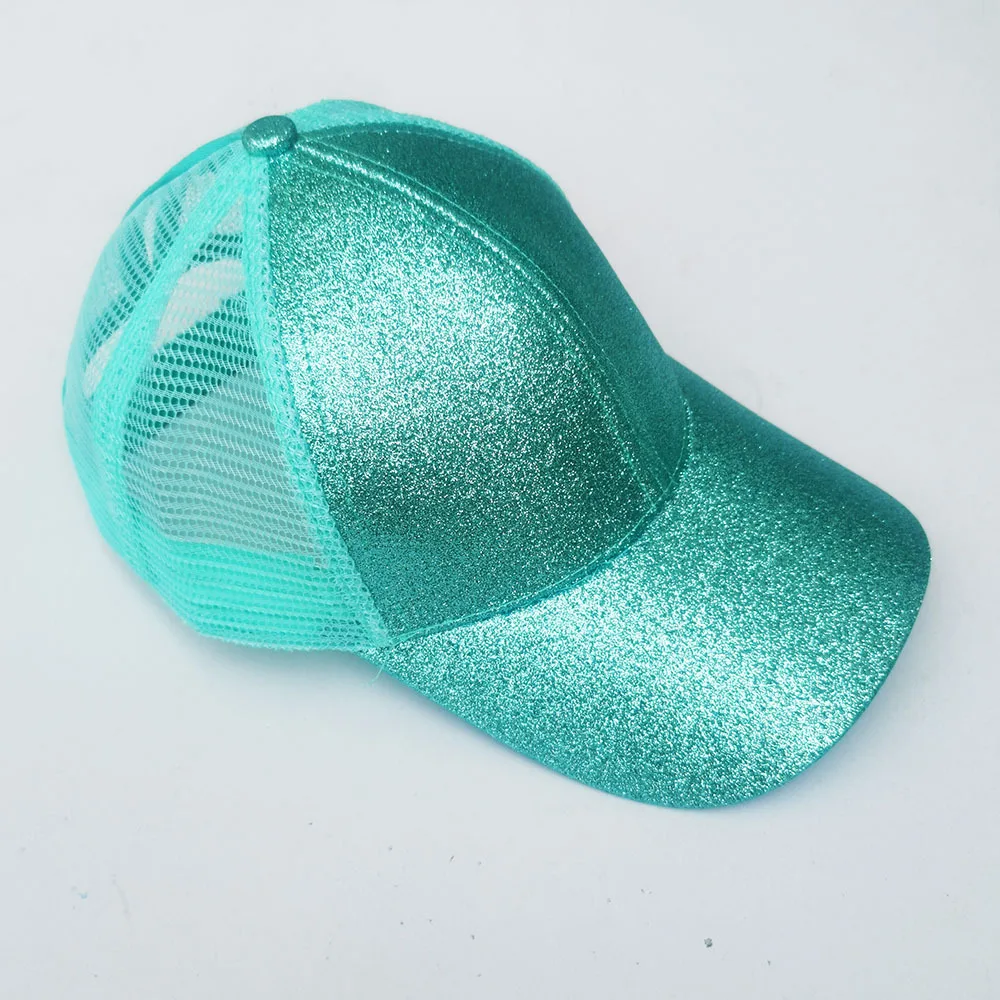 

Q1388 Girls Classic Pony Tail Messy Bun Hat Children Ponytail Hat Kids Pony Hat Baseball Cap Sequins Sports Caps