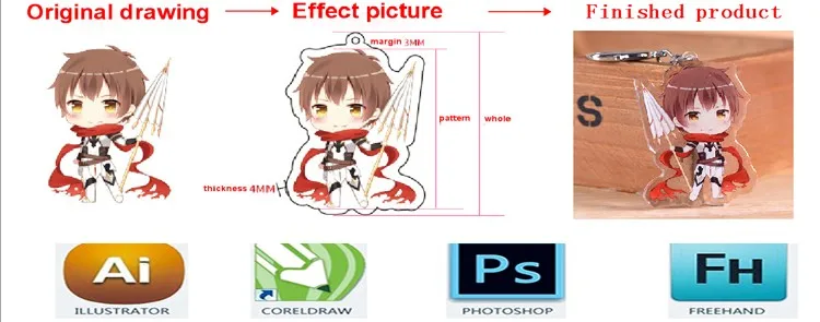 Clear custom print demon slayer figure display transparent acrylic standee anime manufacture