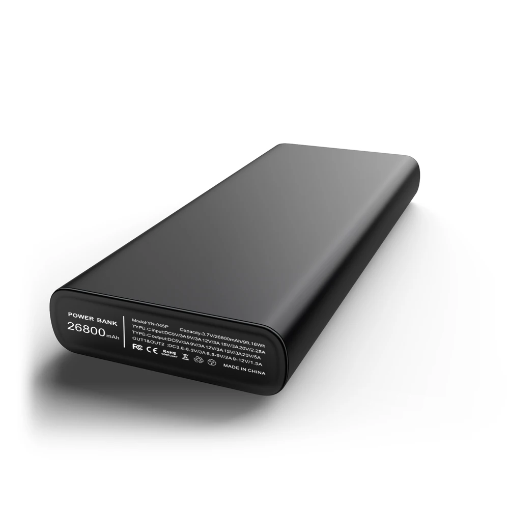 

Power Bank 30000mAh Type C PD 100W Power Bank USB DC PowerBank Charger 26800mah 24000mah for laptop, Black