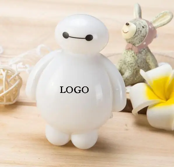 Cartoon baymax plug-in strip switch night light