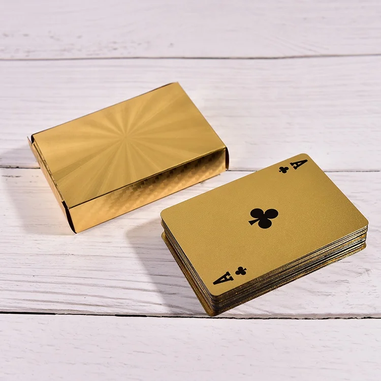 

Wholesale 24k Gold Playing Cards Poker Game Deck Gold Cards, Black, yellow or customized
