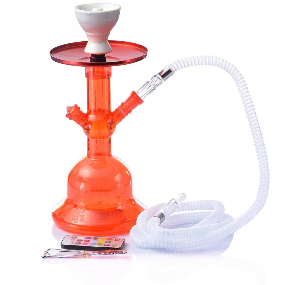 

LED Acrylic Hookah Set Shisha with LED Light Ceramics Bowl Hose Charcoal Tongs Hookah Accessories