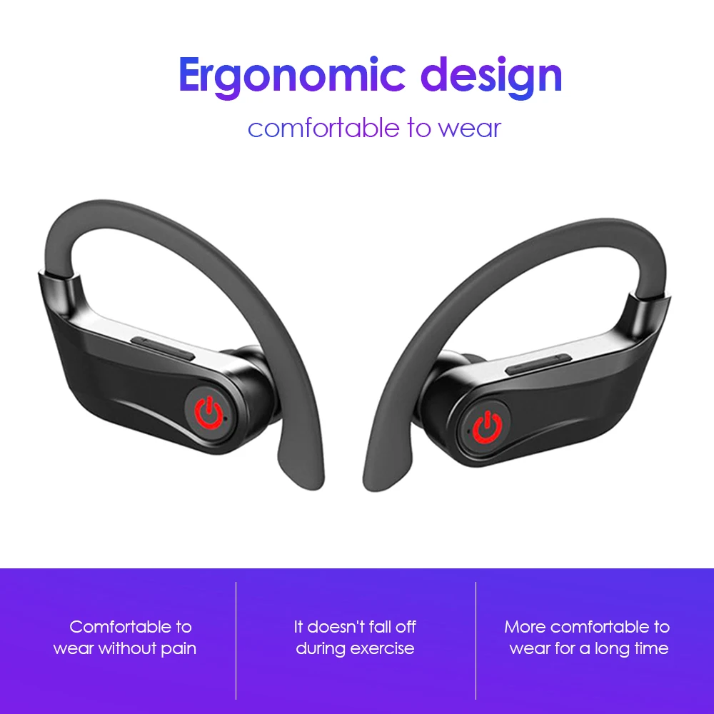 HBQ Q62 Wireless Headset Realtek 5.0 Dual Ear-mounted Earphone Charging Case Stereo Sports True Wireless Wireless Headset - ANKUX.COM