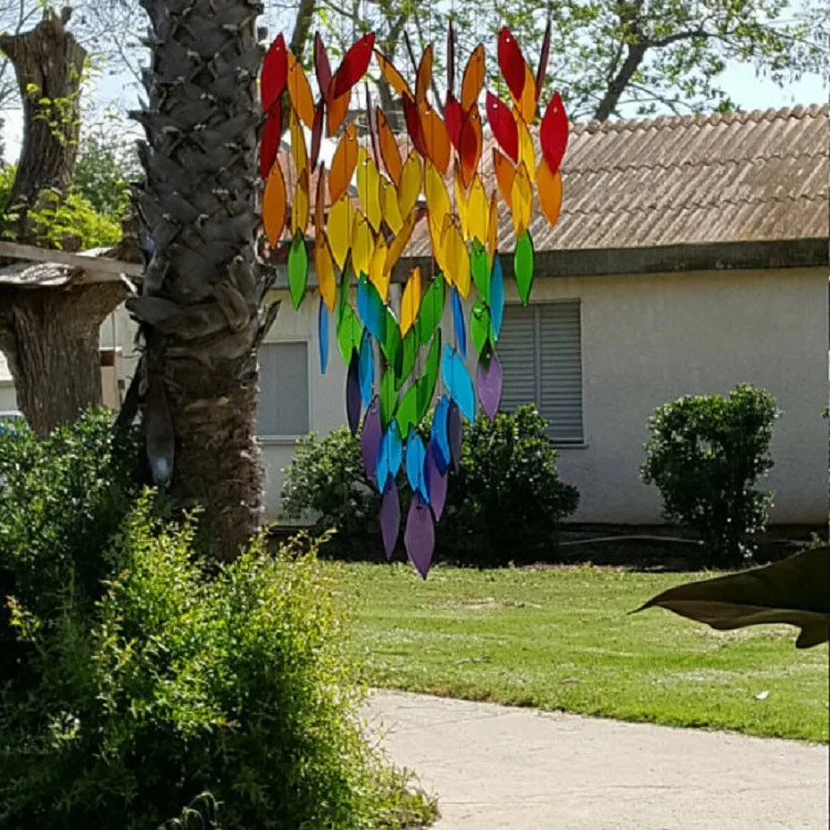 

Maple leaf wind chimes landscape wind chimes garden gardening wind chimes outdoor wind chimes Rainbow wind chimes
