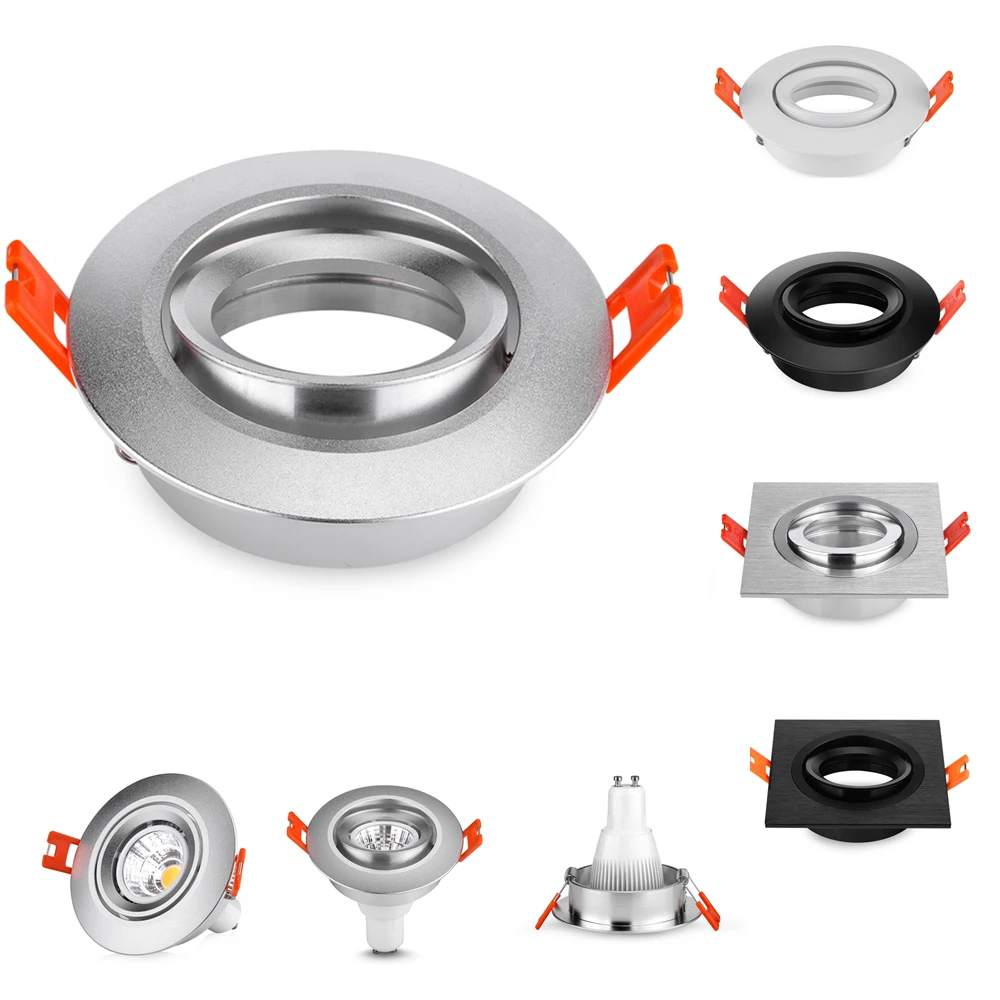 Aluminum MR16 GU10 Cutout 70mm Led Downlight Fitting Frame Round LED Spotlight Fixture