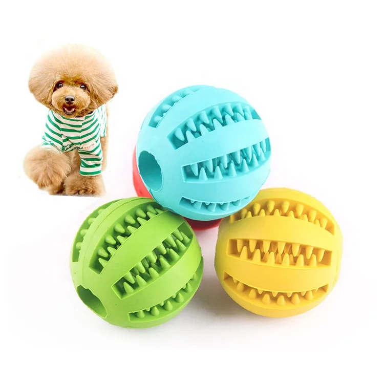 

Factory Direct Sales Chew pet toy leaking food ball molar bite peppermint ball, Red,yellow,blue,green