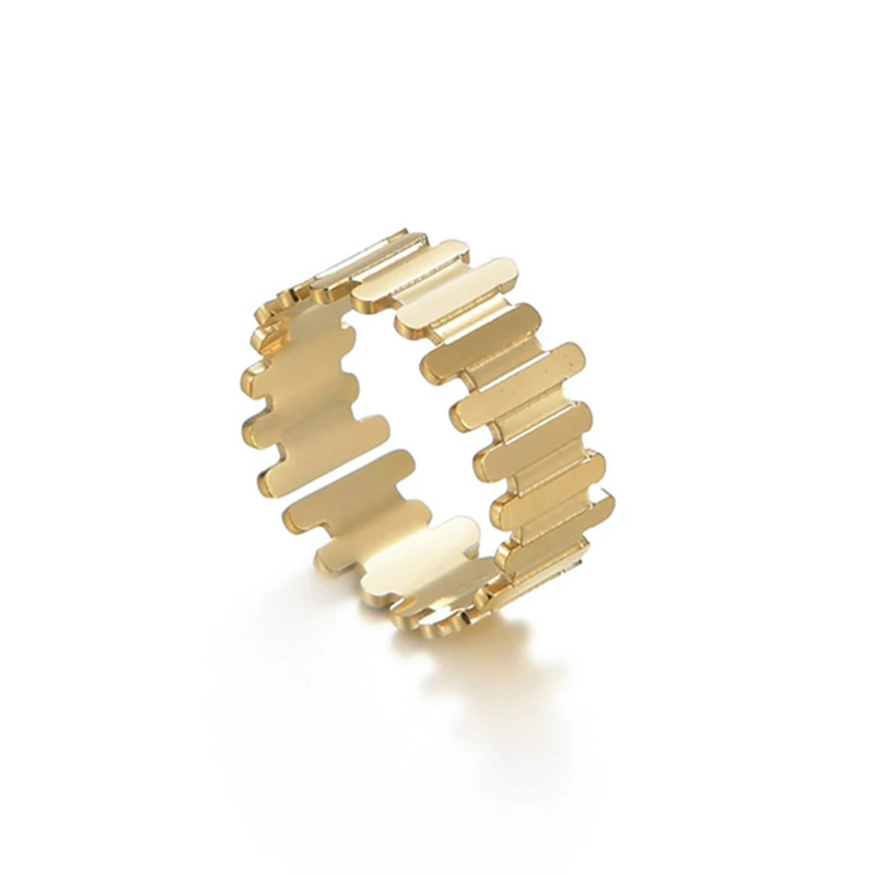 

MICCI Wholesale Custom Stainless Steel Jewelry Personalized 14K Gold Plated Open Ring