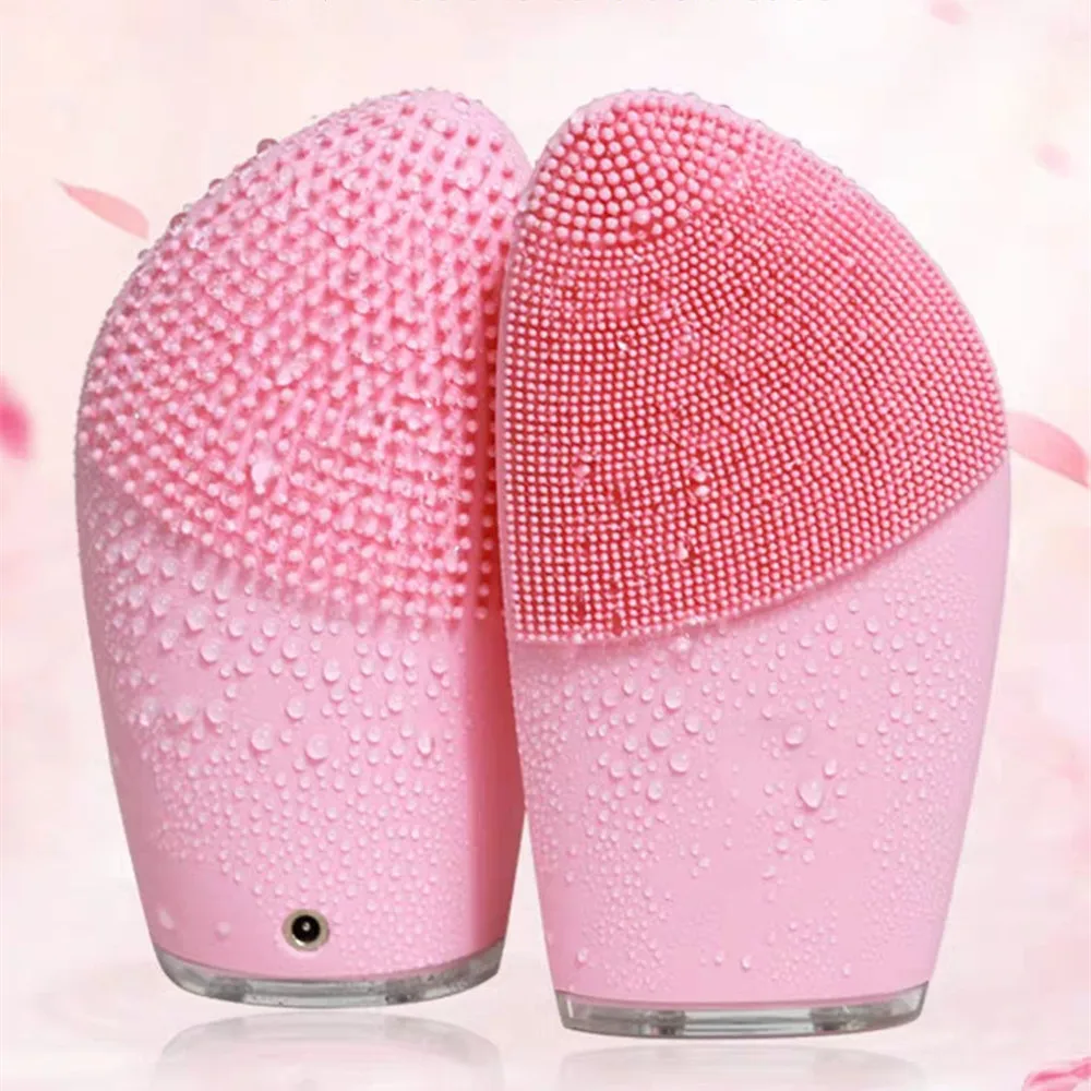 

Waterproof Face Brush Deep Cleansing Exfoliating Removing Blackhead Face Massager Sonic Waterproof Face Brush, Pink/red