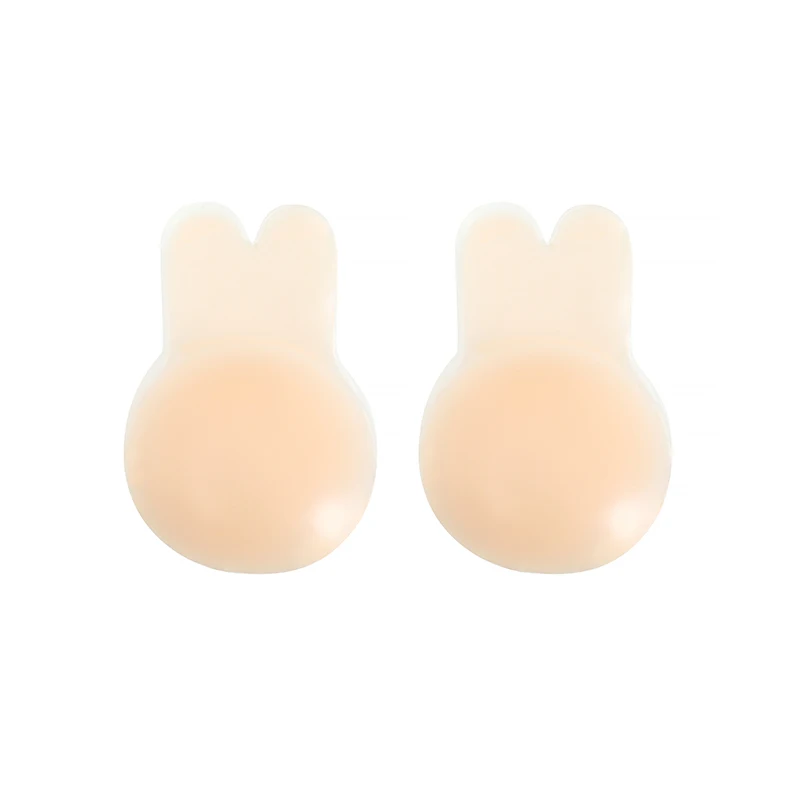 

Rabbit Shape Push Up Invisible nipple cover Waterproof Strapless Lift Silicone Nipple Sticker, Nude