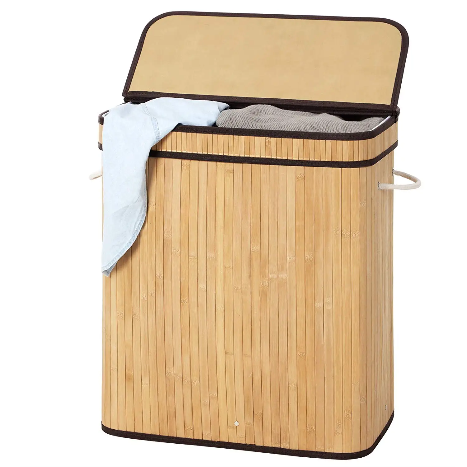 Natrual 1 7cm Bamboo Foldable Laundry Hamper Buy Decorative