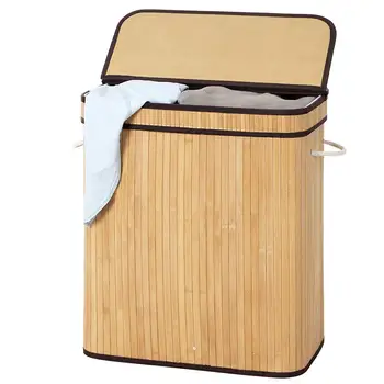 Natrual 1 7cm Bamboo Foldable Laundry Hamper Buy Decorative