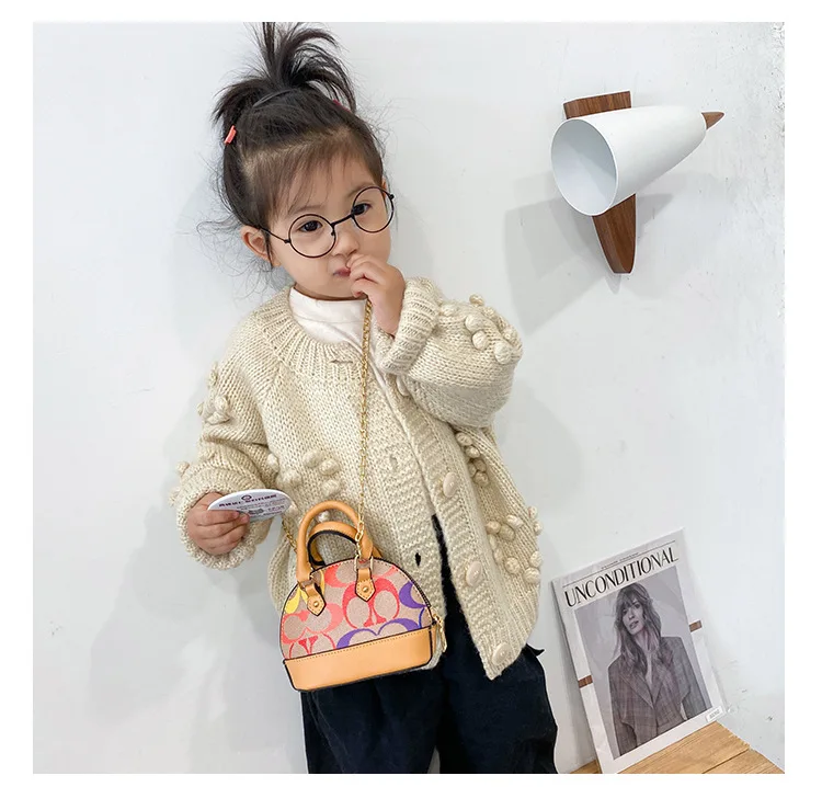 

The New shell bag 2021 Fashion Classic Print Kids Purse Mini Handbag