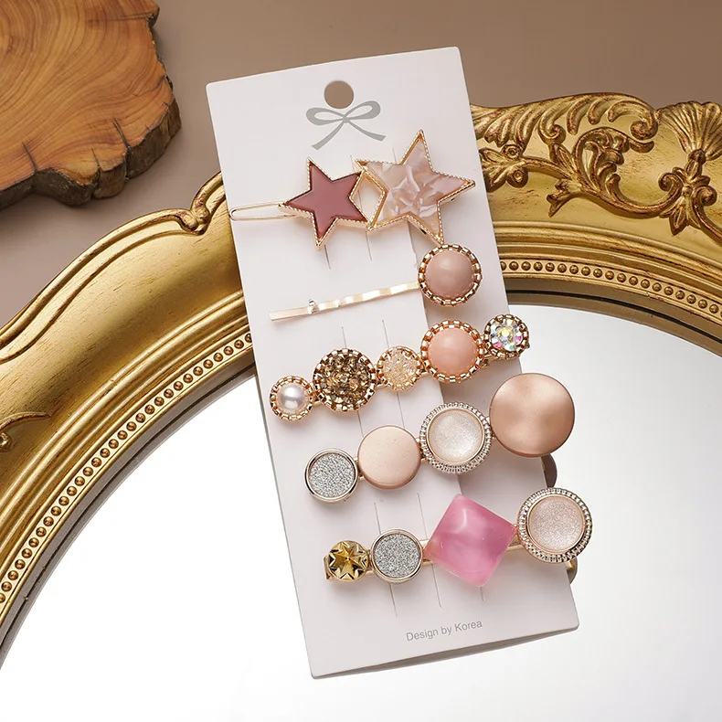 

2021 New Arrival Acrylic Resin Hair Clips Acetate Pearl Hair Pins for Girls