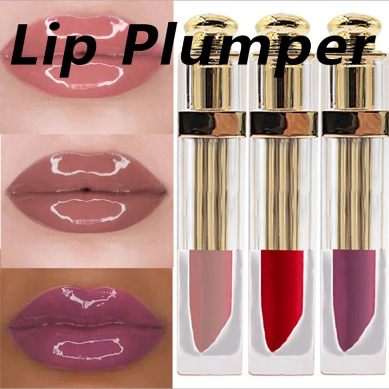 

40 color Lip Plumper Repairing Reduce Lip Mask Fine Lines Moisturizing Lip glass no logo makeup