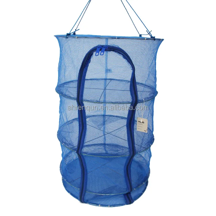 

3 layers round fish drying racks / drying net, Blue drying net rack