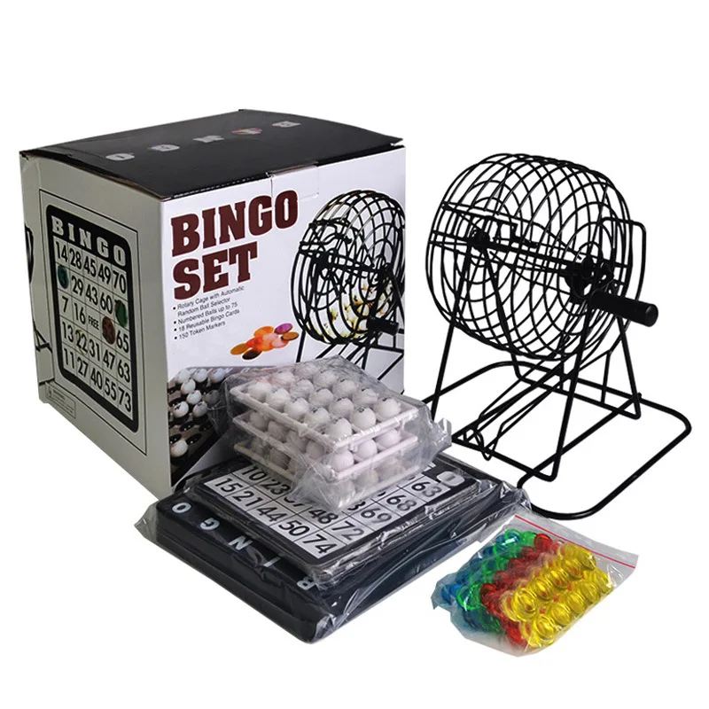 

Metal Bingo Cage Glass Shot Glasses Party Bingo Drinking Game Set