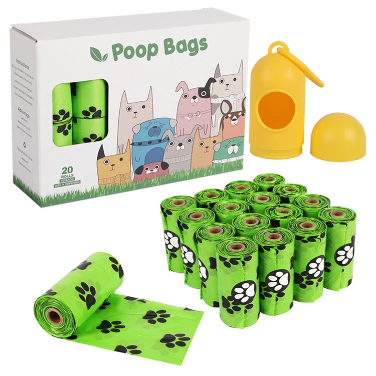 

Hot Selling Biodegradable Strong And Thick Poop Bags For Dog Pet Travel Outdoor Poop Waste Garbage Bag, Green