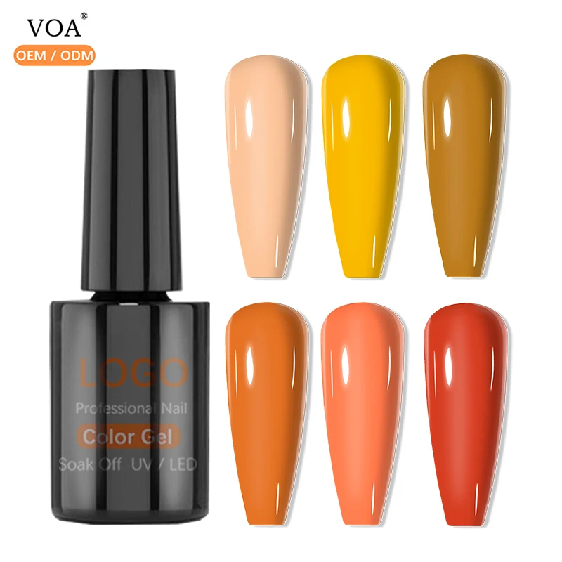 

VOA long lasting UV LED lamp gel nail polish apricot color gel for nail beauty