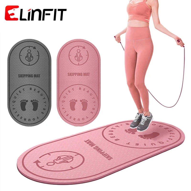 

Non Slip Home Exercise Yoga Jump Rope Mat 8mm TPE Oval Skipping Mat, Customized