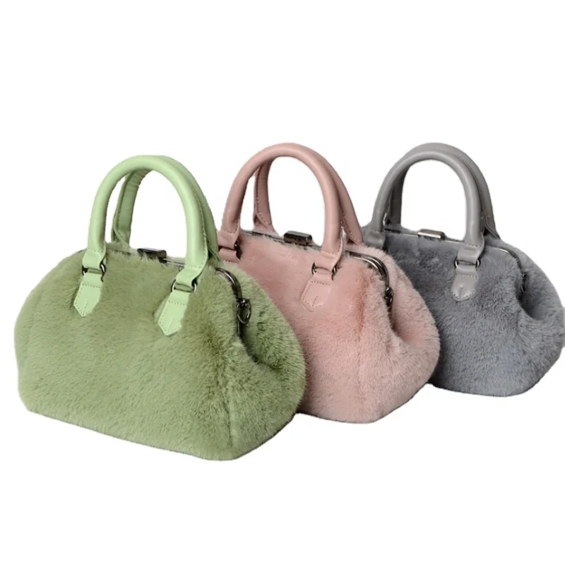 

Korean Faux Fur Velvet Crossbody Clutch Bag Wholesale Custom Plush Ladies Shoulder Bag