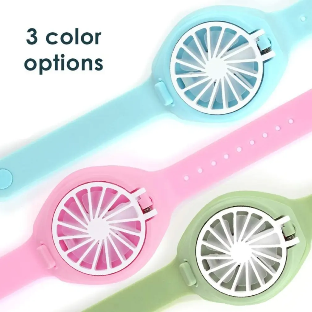 

New Creative Kids Watch Fan For Students Outdoor Portable Mini Hand Charged Small Fan Gift Customized mini charging fan