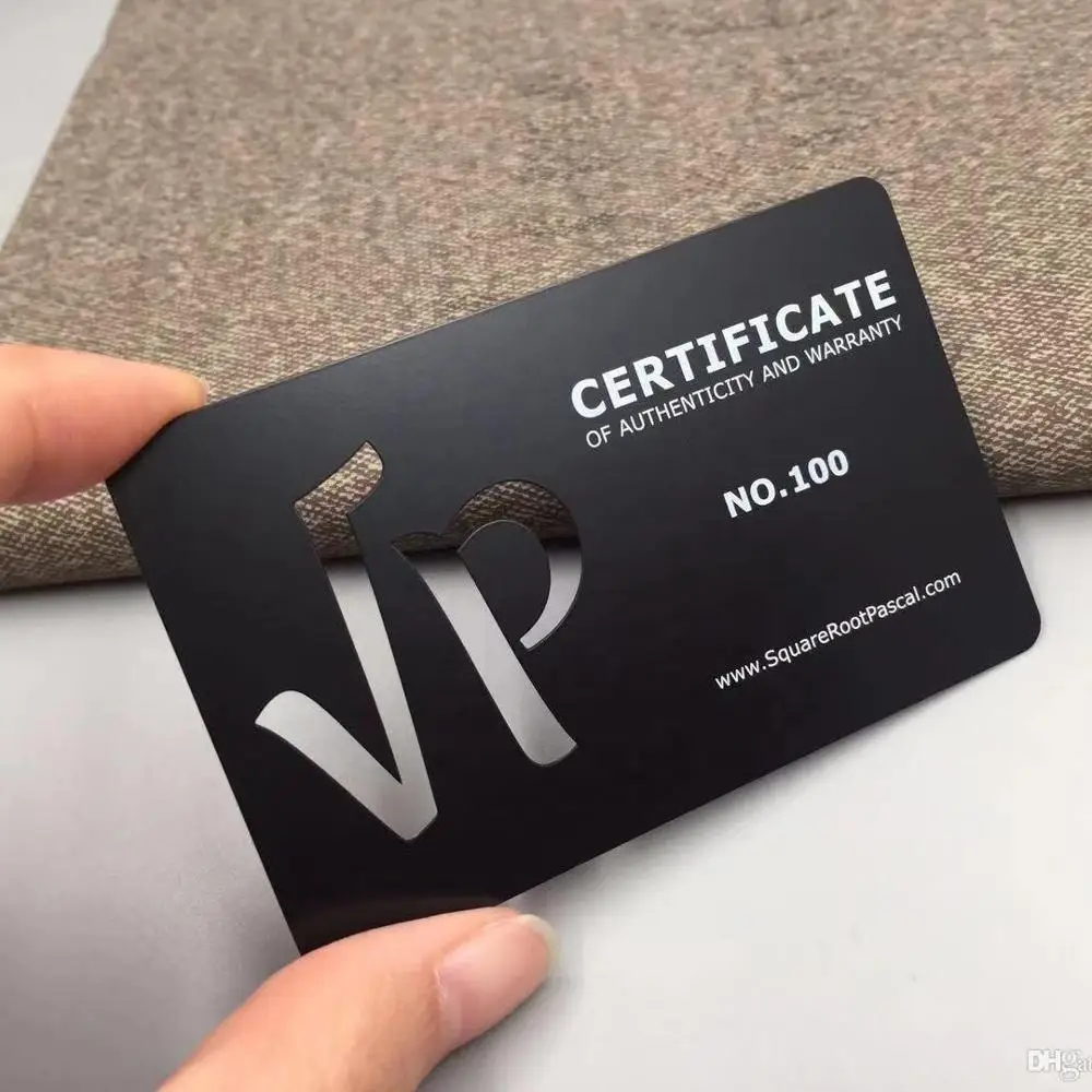 

DU cutout metal card, Cmyk color or pantone color