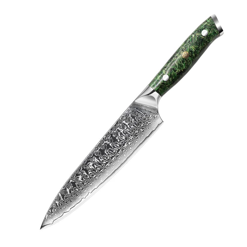 

Ultra Sharp 67 Layer Damascus Kitchen Chef Knife With Resin Husk Handle