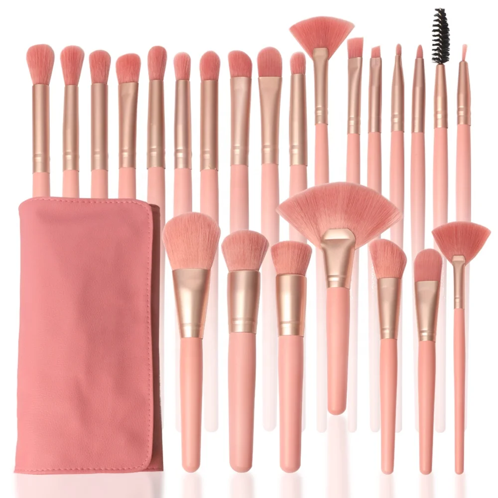 

High Quality Foundation Luxury Custom Logo Pink Eye Professional Cosmetic Private Label Wholesale 24pcs Makeup Brush Set