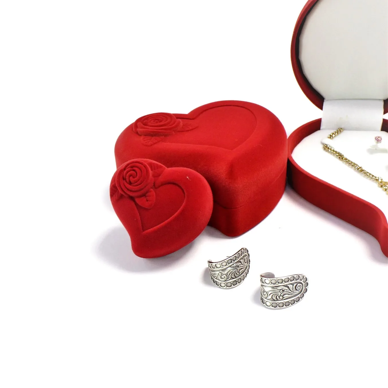 Wholesale Custom Packaging Gift Necklace Bracelet Ring Flocking Boxes