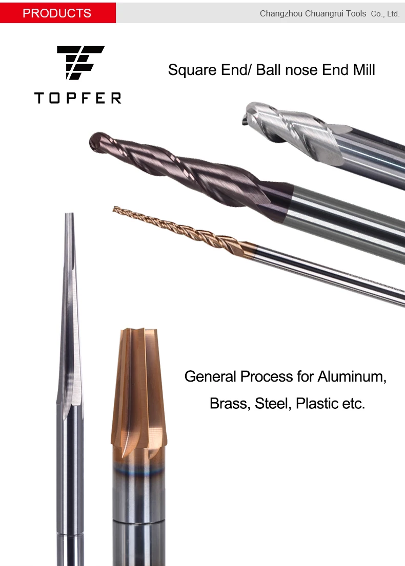 Tapered End Mill Solid Carbide End Mills Cutters With Various Degree