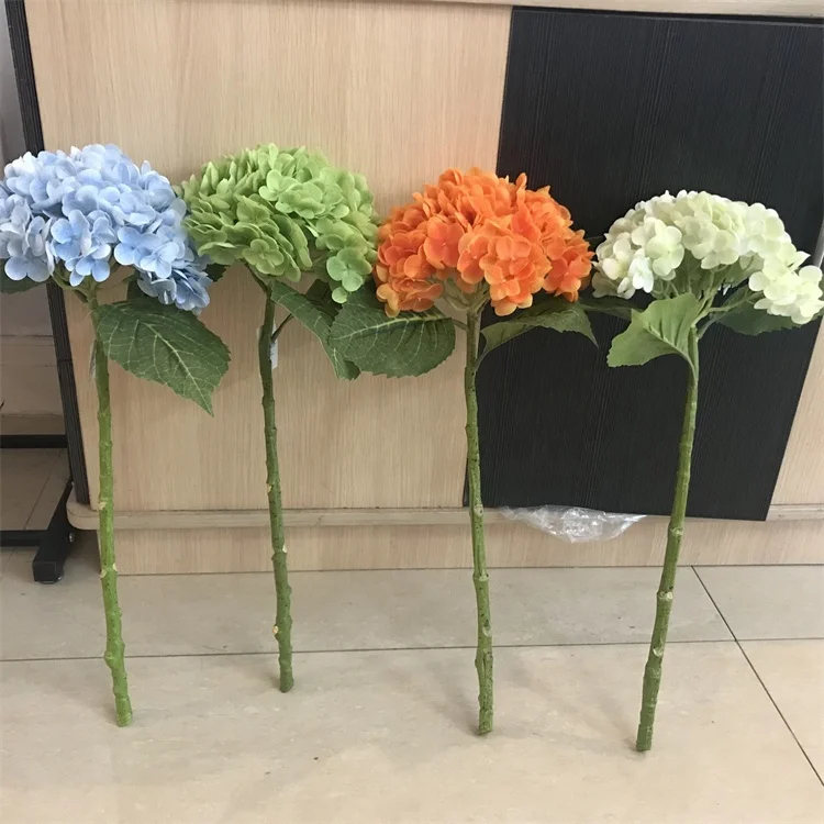 

Wholesale T-0380 Artificial Real Touch Latex Hydrangea Flowers wedding home decoration