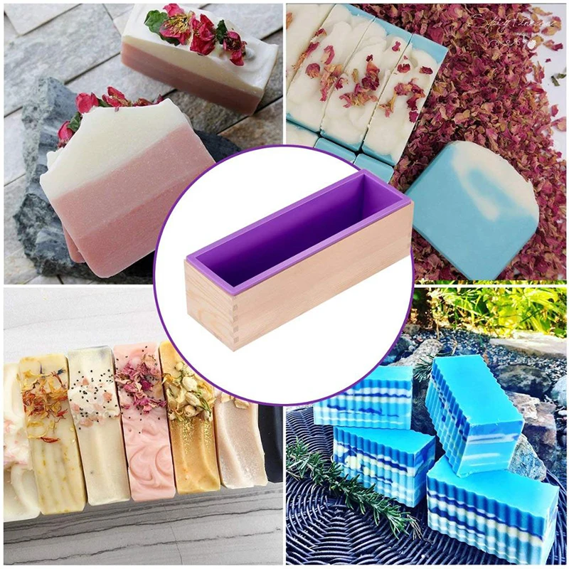 

1200ML Rectangle Design Handmade Wholesale Silicone Molds,Soap Mold Wooden Box Silicone,Molds Silicone, Blue,purple ,pink or according to your request .