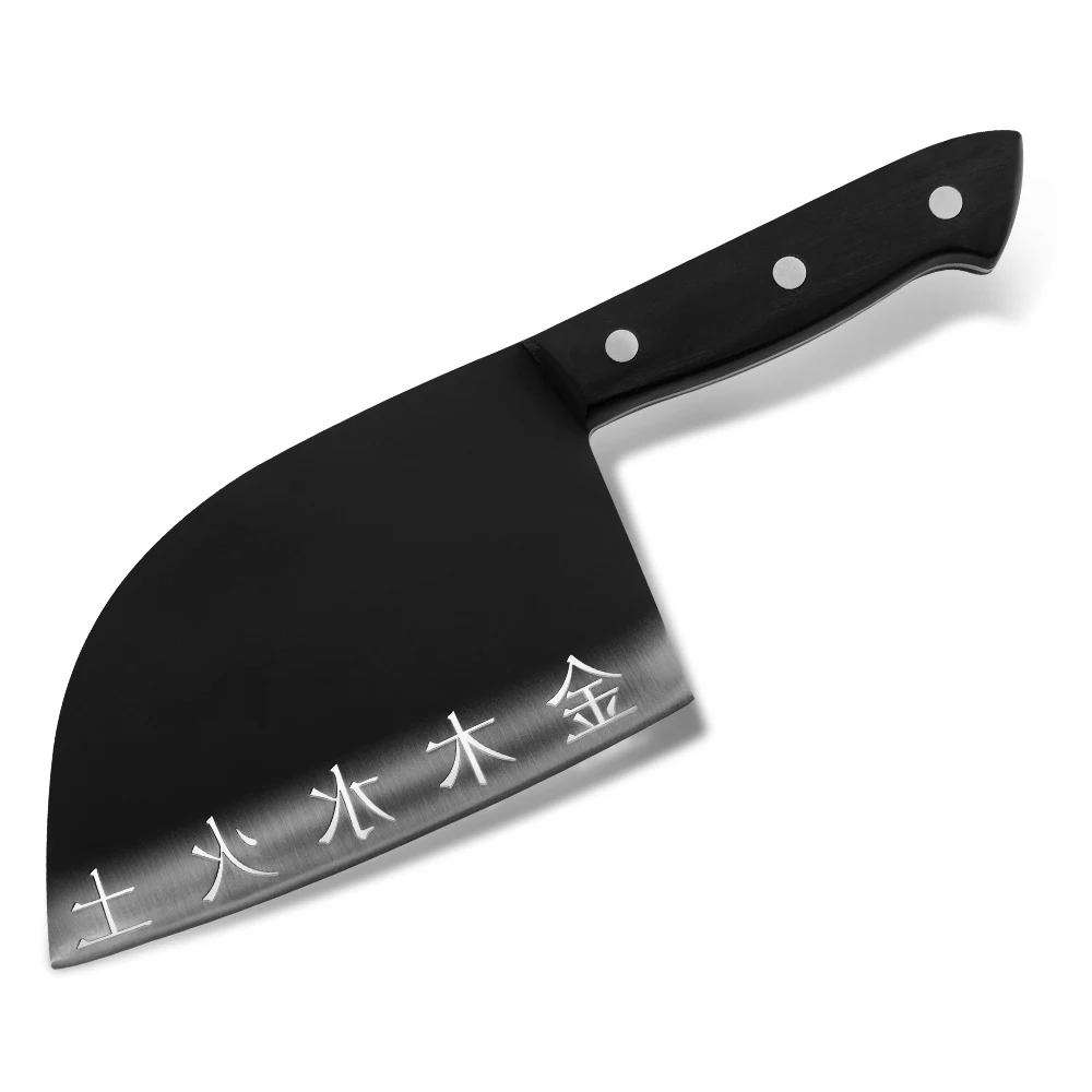 

Xingye Powerful Big Chopping Knife Ultra Sharp 6.5 Inch Black Handle Chinese Characters Butcher Chef Knife Butchering Knives