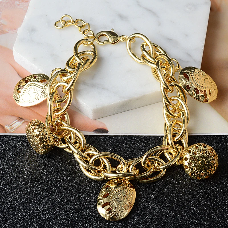 

Cuban Fashion Jewelry heart and goddess Link Chain ball Bracelet High Quality For Engagement Gift butterfly bracelet