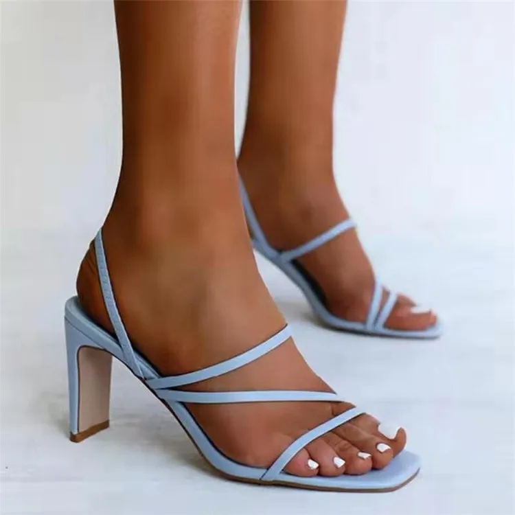 

Luxury Hot Summer Ladies Sandals Chunky Formal Dress Shoes Platform Heels Ladies High Chunky Heel Sandals