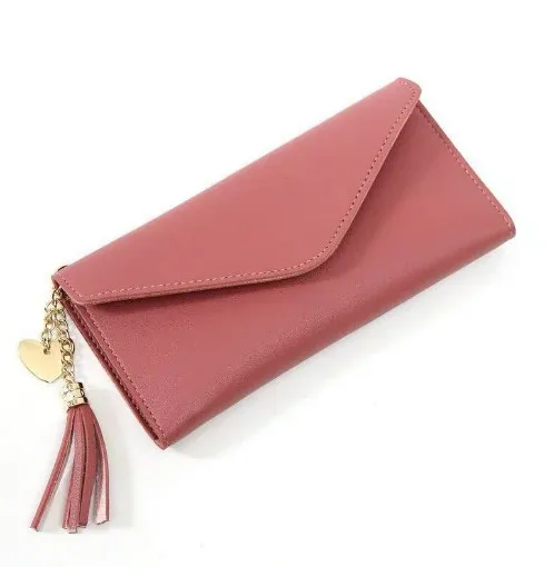 

PU coin purse card holder clutch bag custom women wallets with tassels, 10 colors(pls see below color cards)