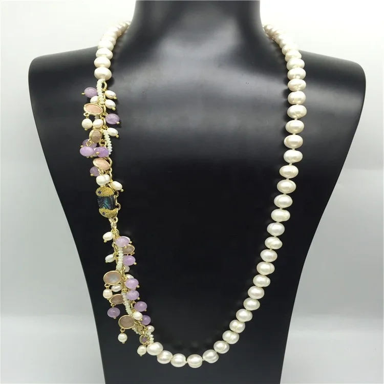 

Beatuiful new design high quality real long pearl necklace,pearl necklace, White