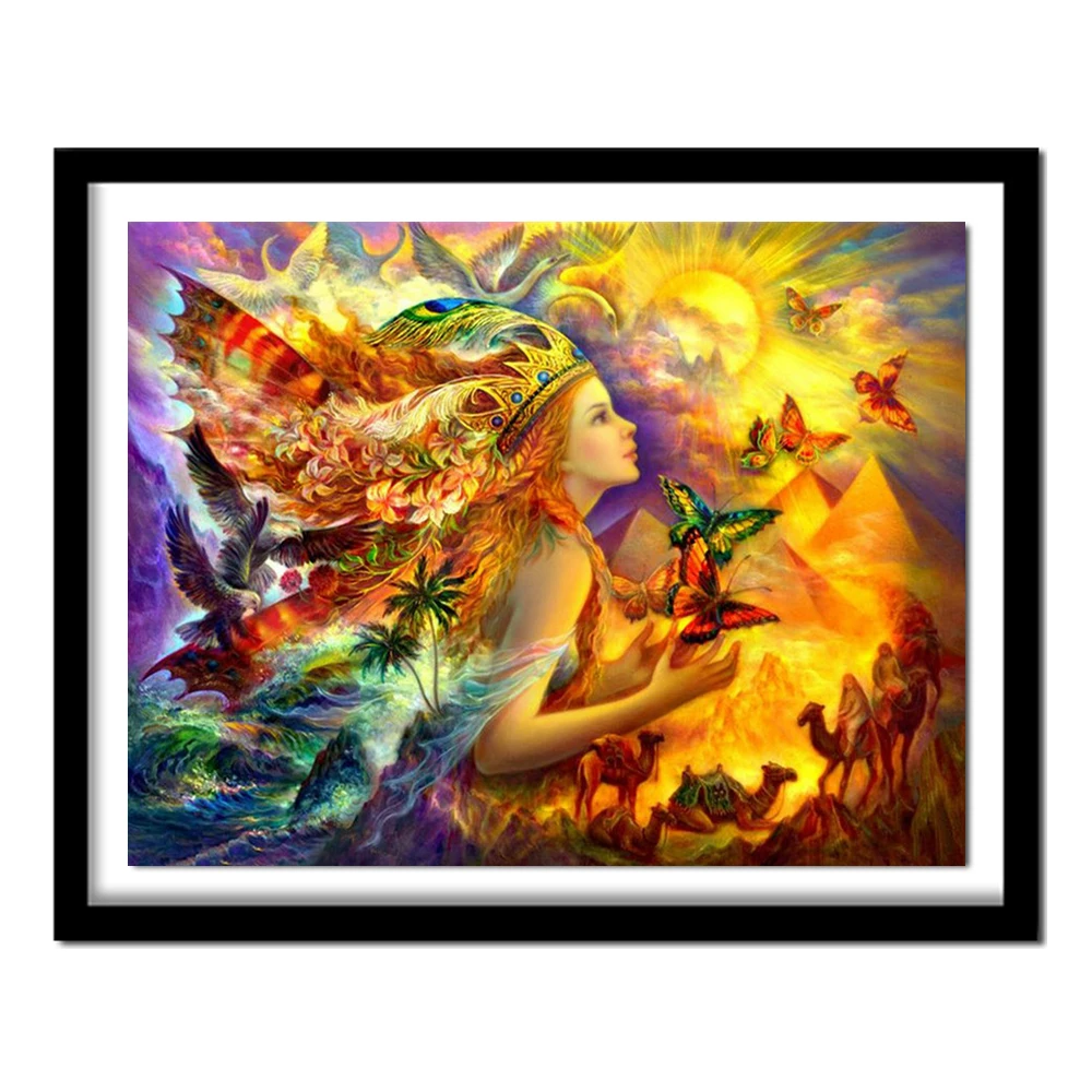 

Diamond Embroidery Kits Beautiful Woman Diamond Painting Butterfly Needlework Diamond Wall Stickers Home Decoration Gifts