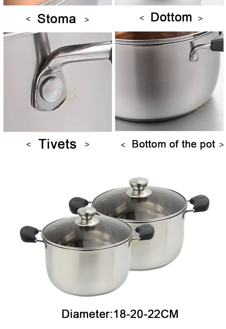 Hot sale professional kitchen stock pot kitchenware set stainless steel soup pot