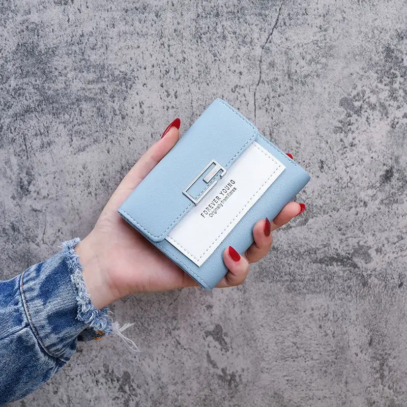 

AIYIYANG 2021 New Minimalist Women Wallets Wholesale Fashion Design Short Purses Folding Hasp Money Clip, Multi