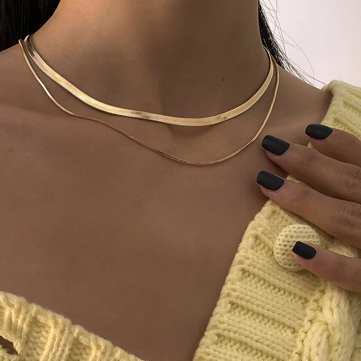 

Hot Trending fashion factory whole sale 925 Sterling Silver Gold 18K gold plated Snake Chain Choker Necklace Women