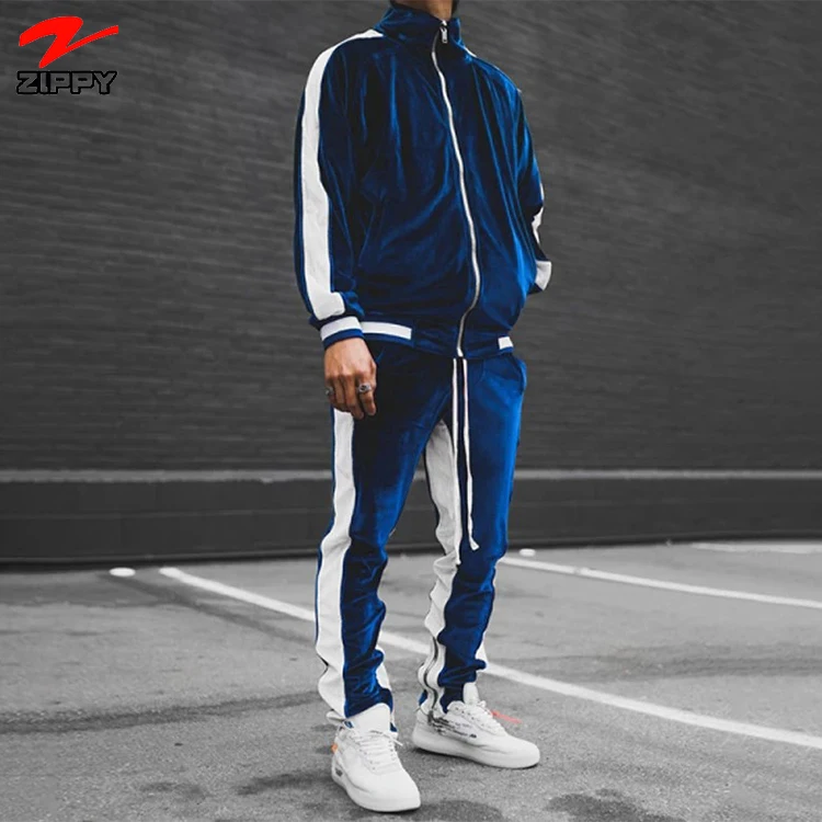 

Custom jogging slim fit men velvet velour tracksuits with logo custom embroidery velvet sweatsuit two piece casual tracksuit, Custom color