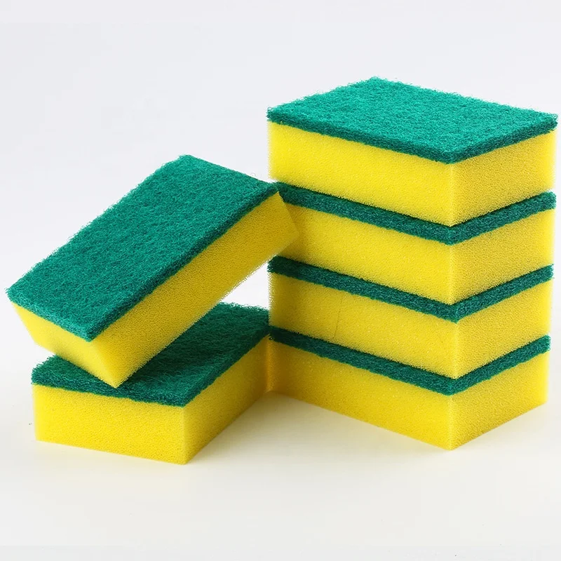 

Wholesale Factory Price Kitchen Cleaning Sponge With Scouring Pad, Yello/green