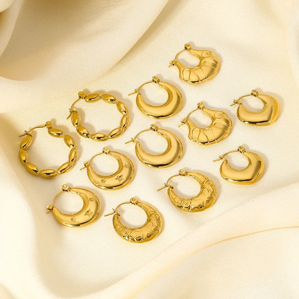 

Top Quality 18k Pvd Gold Stainless Steel Chunky Heart Stud Earrings Women Statement Huggie Hoop Earrings Jewelry For Gift