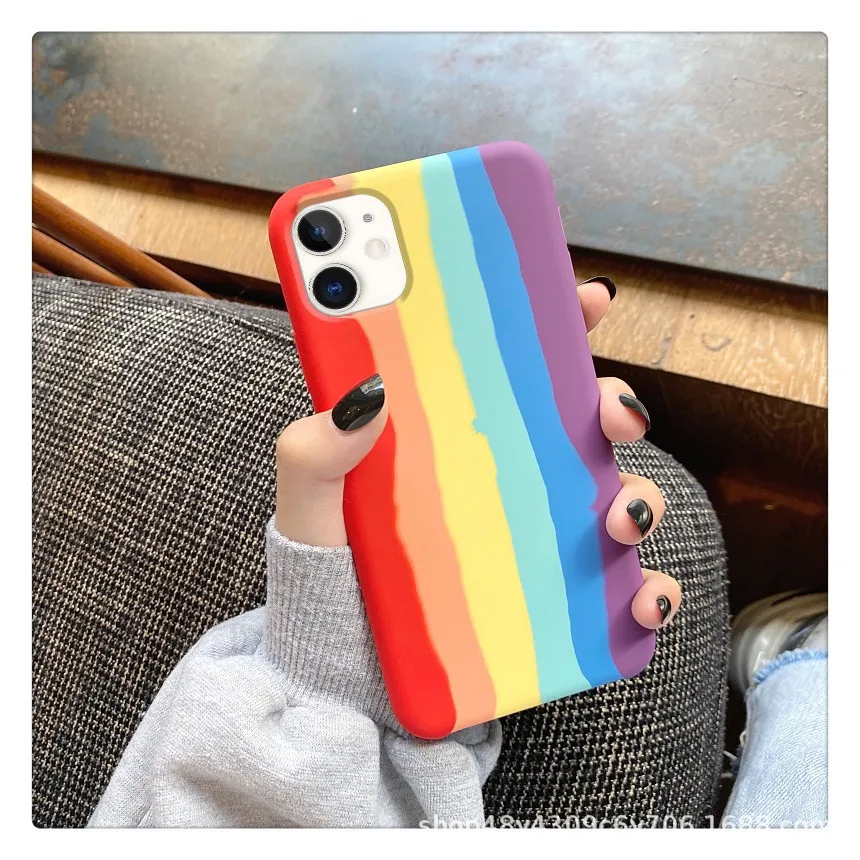 

2021 Rainbow for iPhone Case Unique Protective for iPhone 7 8 plus SE XR XS MAX 12 Pro Rainbow Phone Case