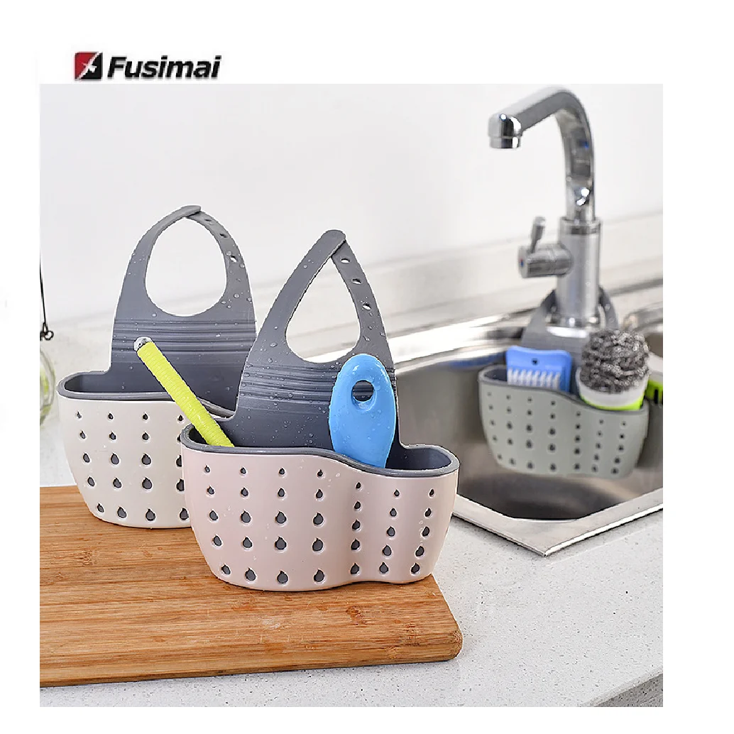 

Fusimai Kitchen Shelving Faucet Receiving Basket Wall Rack Receives Creative Sink Hanging Bag