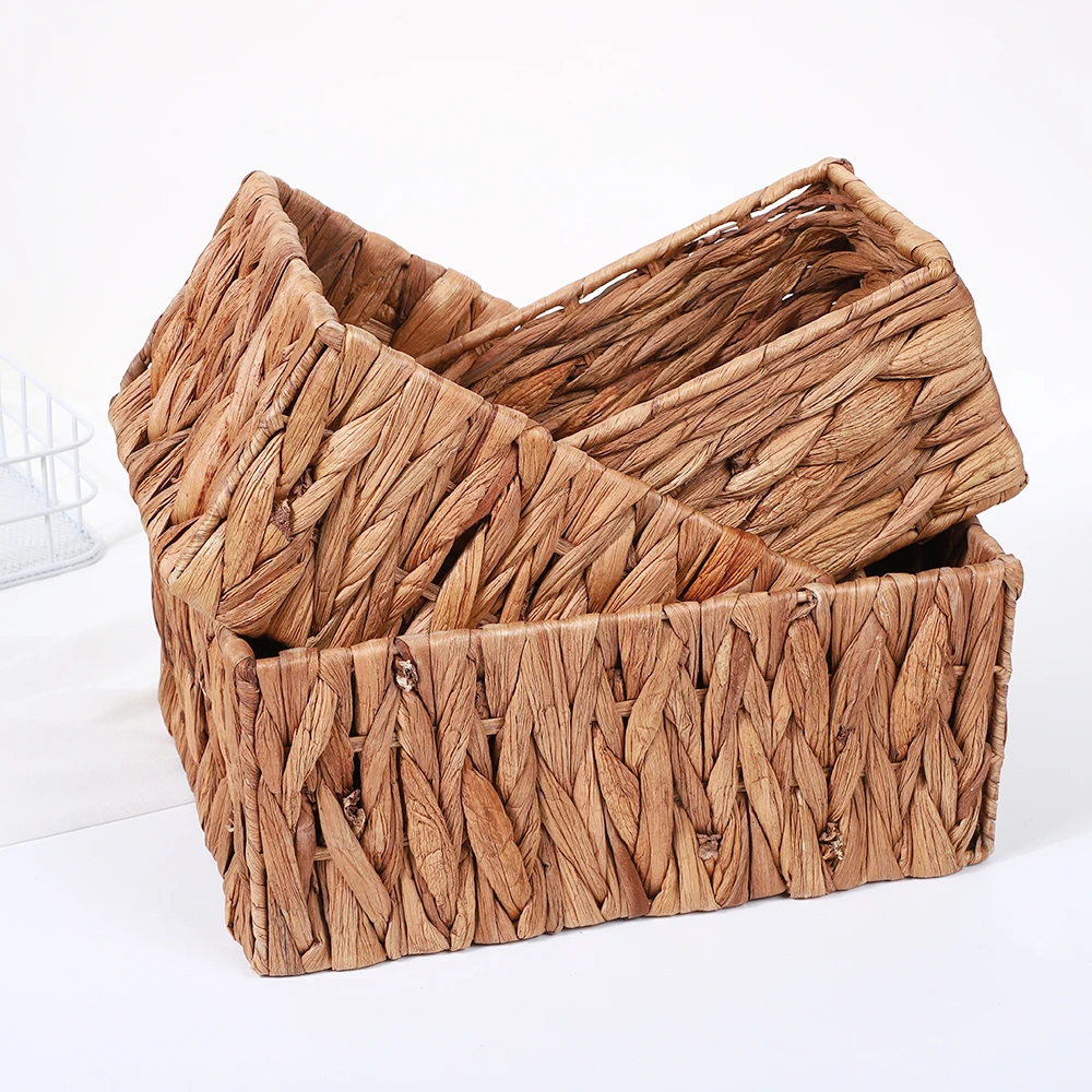 

StorageWorks Wicker Basket Baskets for Organizing Storage Basket with Built-in Handles Water Hyacinth Shelves