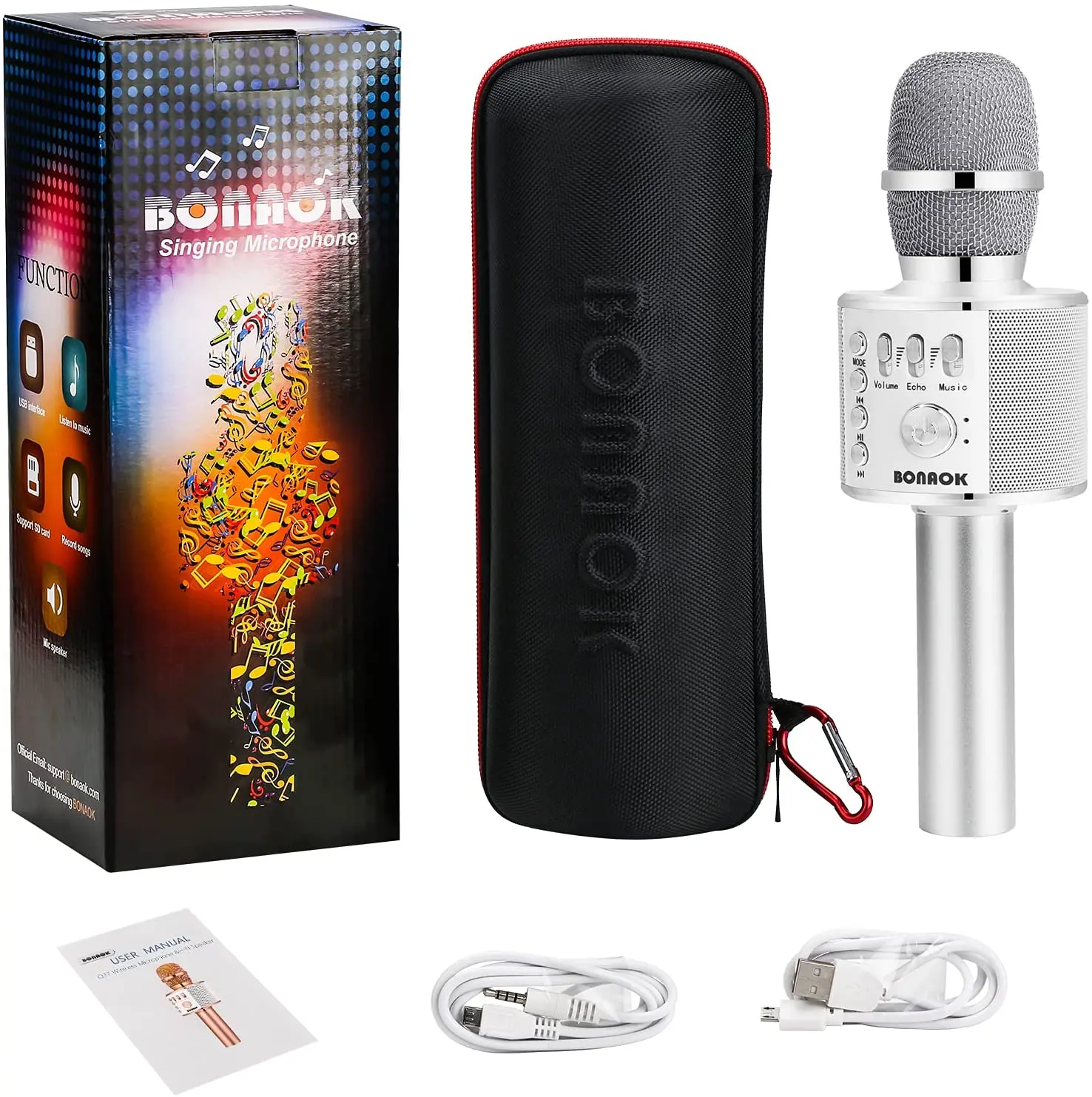 

Wireless Karaoke Microphone,3-in-1 Portable Handheld Karaoke Mic Speaker Machine Home Party Birthday for All Sm