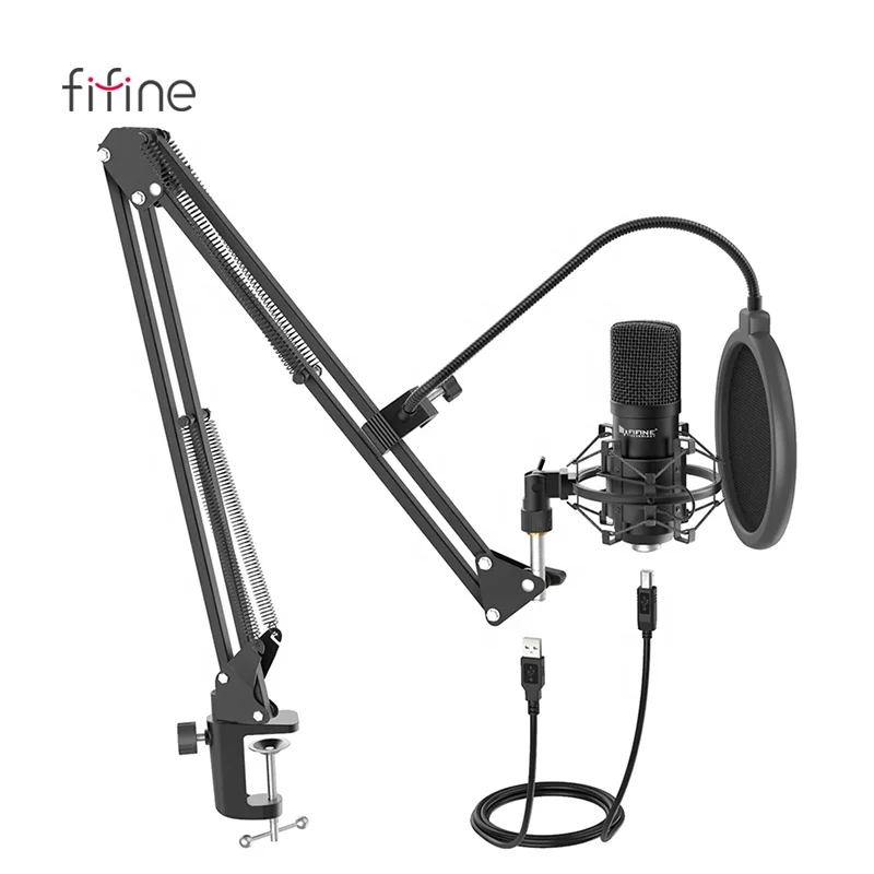 

High Quality Fifine T730 Foldable Condenser Wired Computer PC USB Microphone For Living Vocal Recording