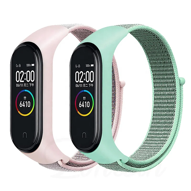 

ZONESIN Nylon Sport Loop Smart Watch Strap For Xiaomi Mi Band 4 3, 16 colors